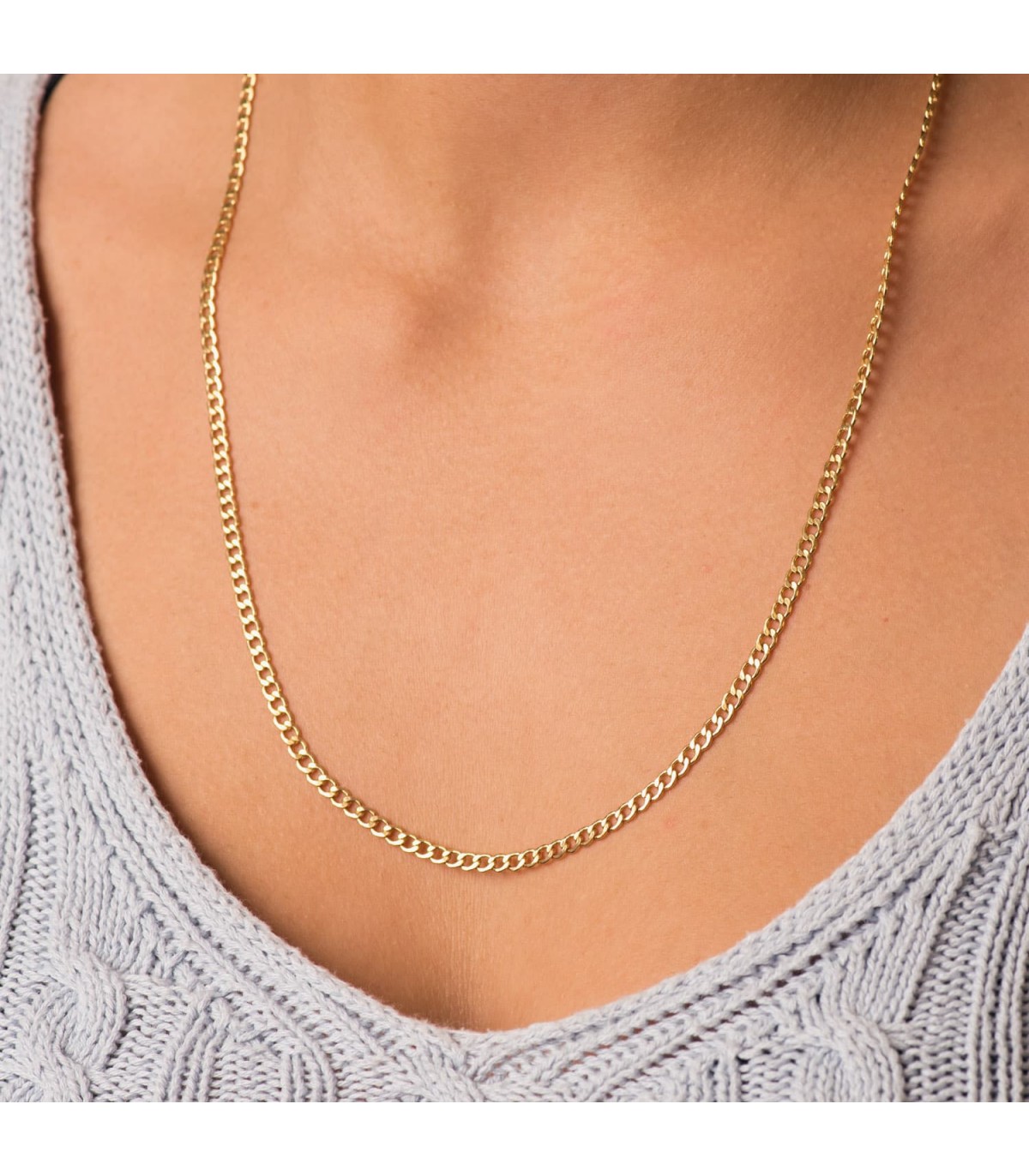 Cadena de oro amarillo 18 ktes barbada
