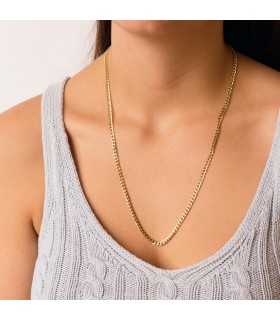 Collier chaîne en or 750 à maille gourmette cubaine, pour homme, mesure 60 cm x 4 mm