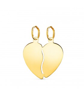 Pendentif Coeur Brisé Or Jaune 18K