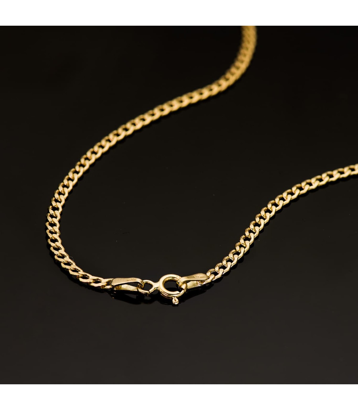 Chaîne Gourmette 2 mm Or 18K 50 cm