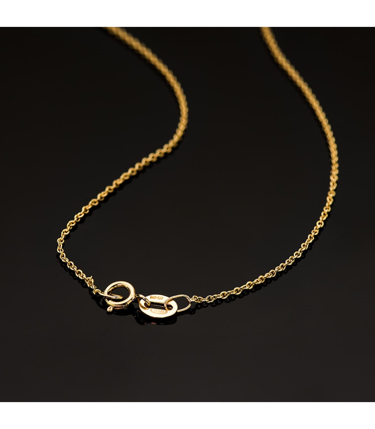 Cadenita de oro para mujer con eslabones rolo 1 mm, largo 45 | Cadenas macizas