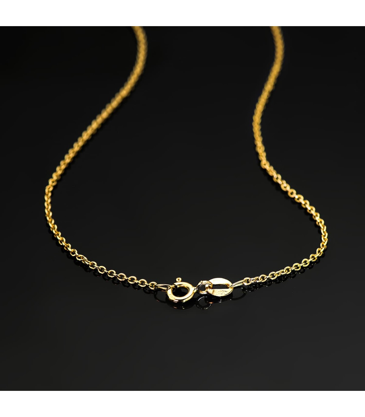 Cadena de oro amarillo para mujer - Cadenilla Rolo 1,5 mm 45 cm Oro  18 Kilates