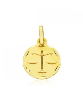 Pendentif Zodiaque Balance sculpté 18 Carats 13mm