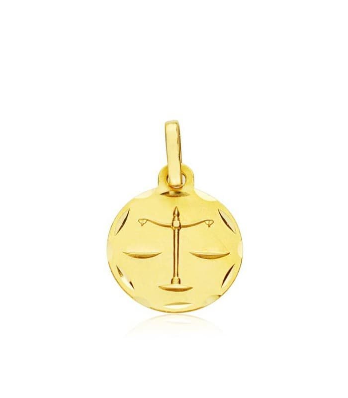 Pendentif Zodiaque Balance sculpté 18 Carats 13mm