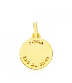 Pendentif Zodiaque Balance sculpté 18 Carats 13mm