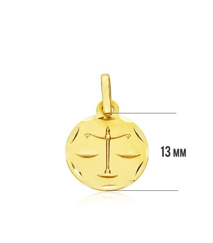 Pendentif Zodiaque Balance sculpté 18 Carats 13mm