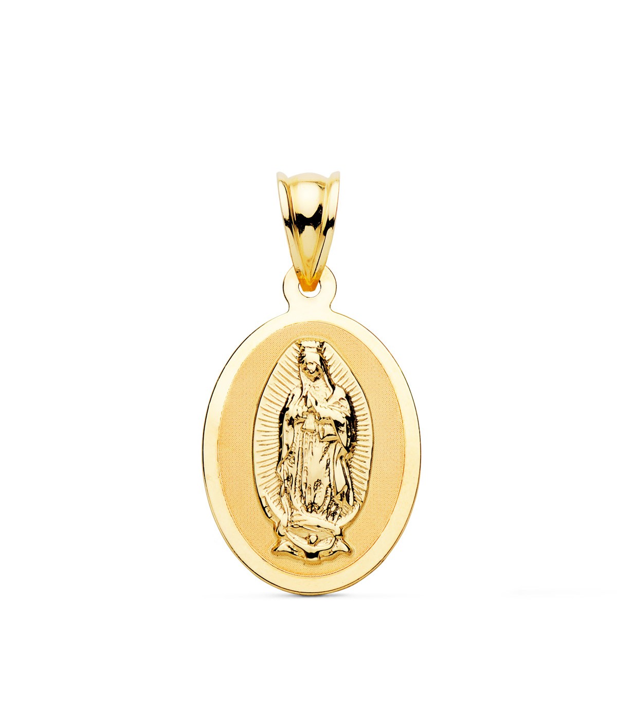 Médaille 18K V. Guadalupe Mexique 21mm Oval Brillant