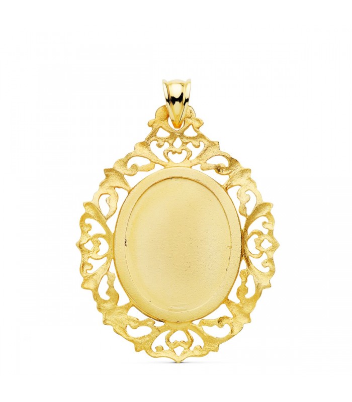Médaille Entourée Vierge Guadalupe Mexique 18K 39mm