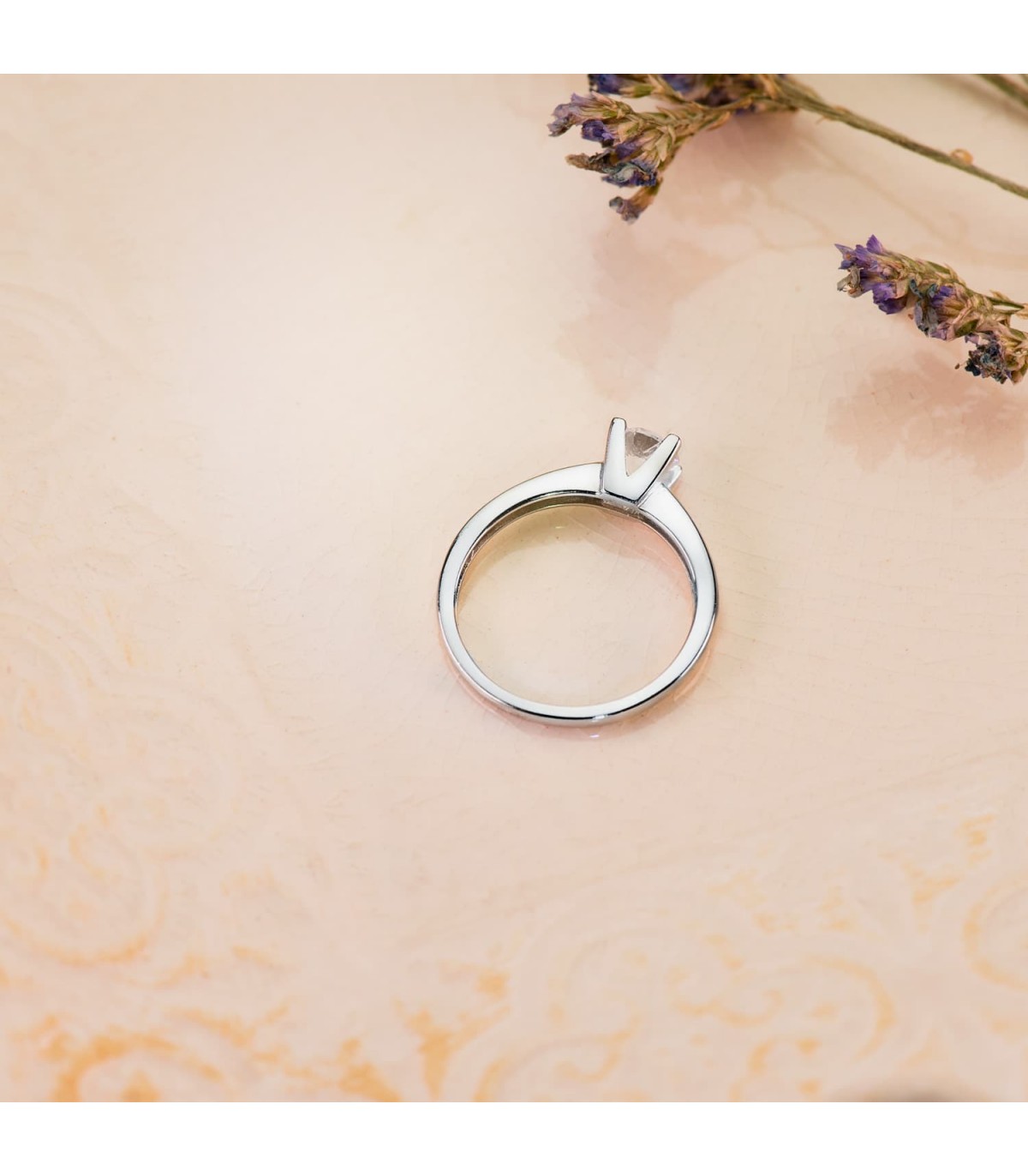 Bague solitaire Parisee 0.500 Ct. 18 carats. Bague solitaire or avec diamants.