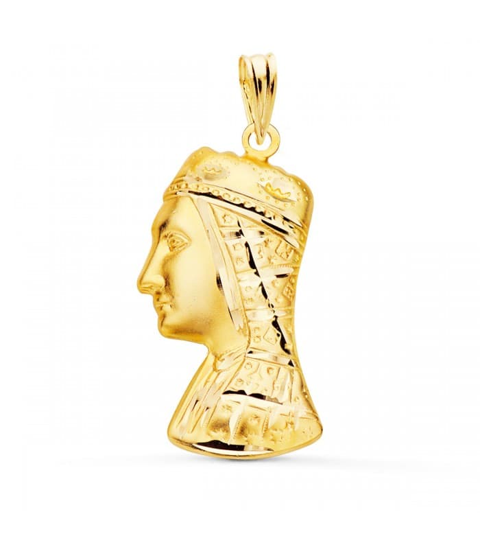 Medalla Silueta Virgen de Montserrat Oro 18K 25 mm