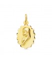 Medalla Oro 18K Virgen Niña Nube 16 MM