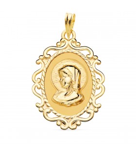 Virgen Niña Cerco Oro Amarillo 18K 31MM