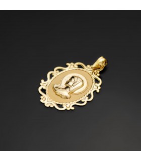 Virgen Niña Cerco Oro Amarillo 18K 31MM
