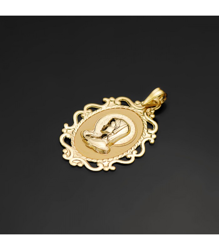 Virgen Niña Cerco Oro Amarillo 18K 31MM