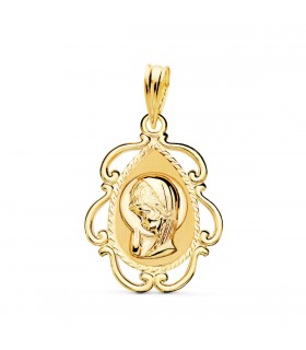 Medalla Marco Virgen Niña Oro 18K 22MM