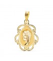 Medaglietta Vergine Cornice Oro 18kt 22mm