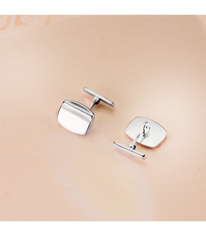 Boutons de Manchette Bruno Or Blanc 18K