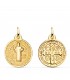 Medalla de San Benito Oro 18K Mate y Brillo 20mm - medallas de san benito monje