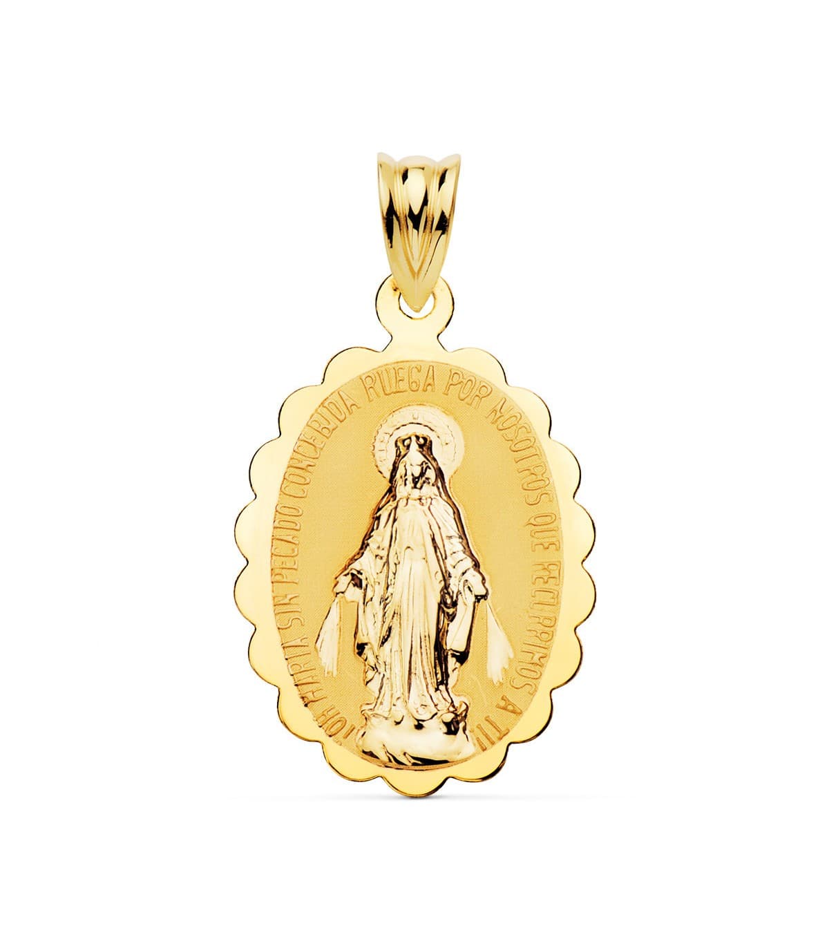 Medaglia Madonna Miracolosa oro 18kt 20mm lucida
