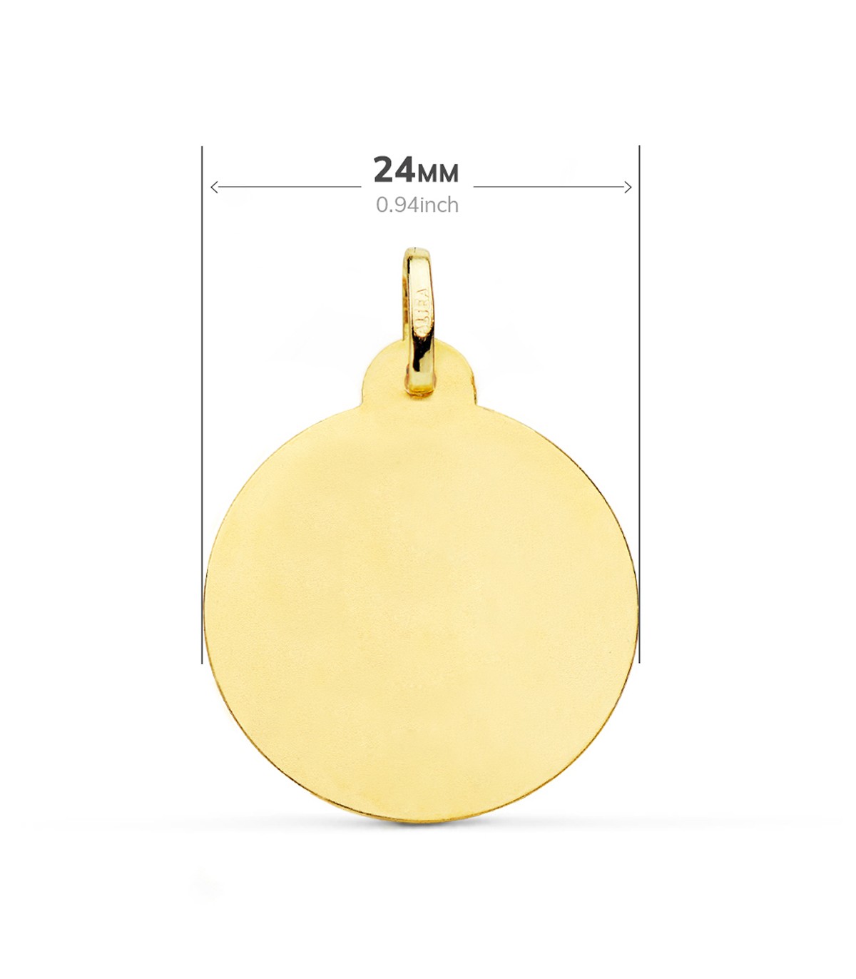 Médaille Saint Antoine 18 Carats Oro 18K 24mm Biseau