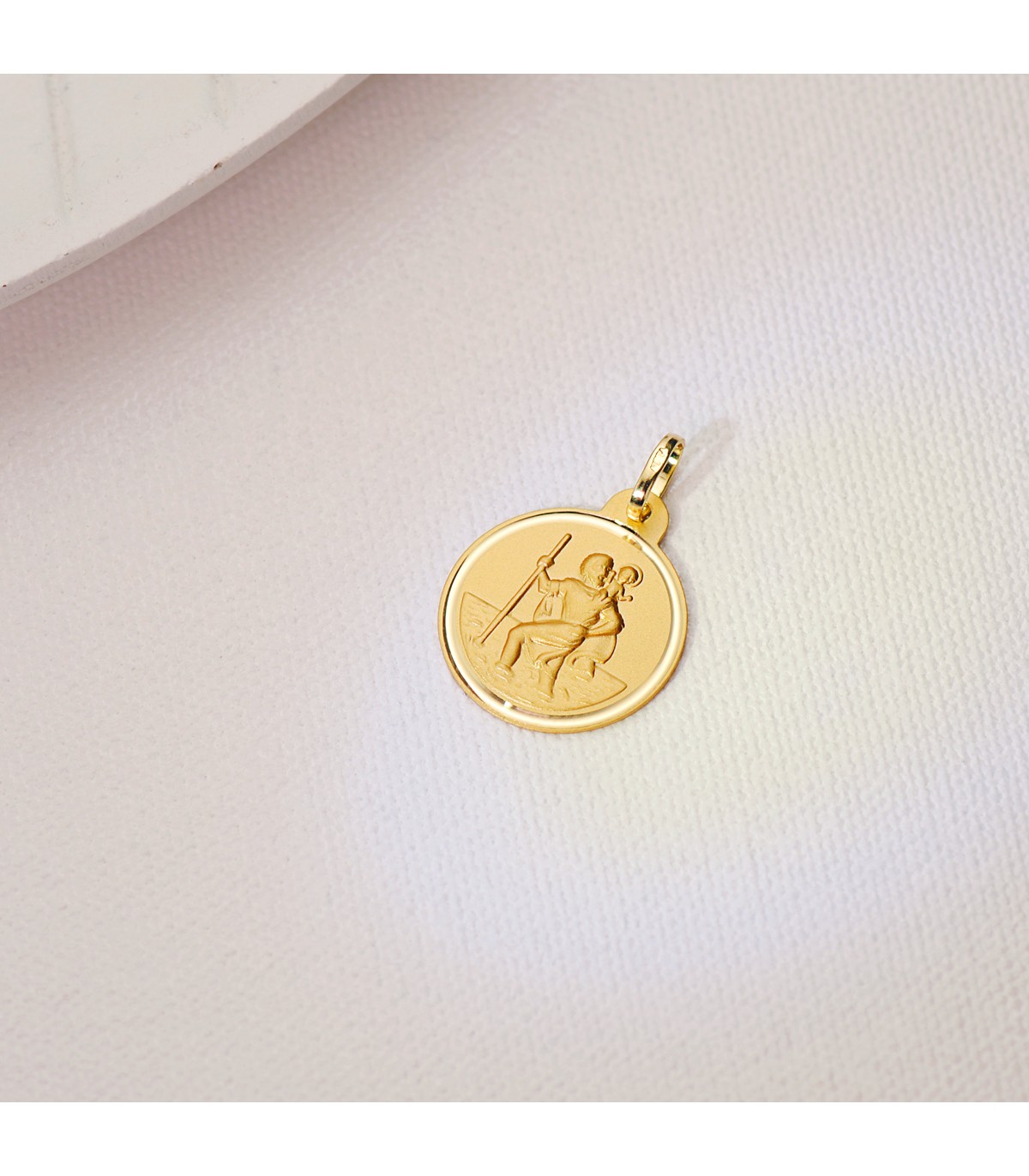 Médaille Saint Christophe 18K 20mm Bisel