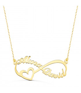 Collar infinito de oro amarillo para mujer