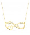 Collana due nomi Infinito e cuore oro 18kt