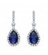 Boucles d'oreilles Daphne Or Blanc 18K Pierre Bleue