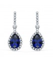 Boucles d'oreilles Daphne Or Blanc 18K Pierre Bleue