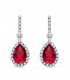 Boucles d'oreilles Daphne Or Blanc 18K Pierre Rouge
