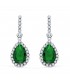Pendientes Daphne Oro Blanco 18K Piedra Verde | pendientes de novia| comprar online joyas de oro