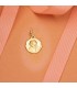 Medaglia Battesimo bambino a fiore Oro 18kt 17mm satinata