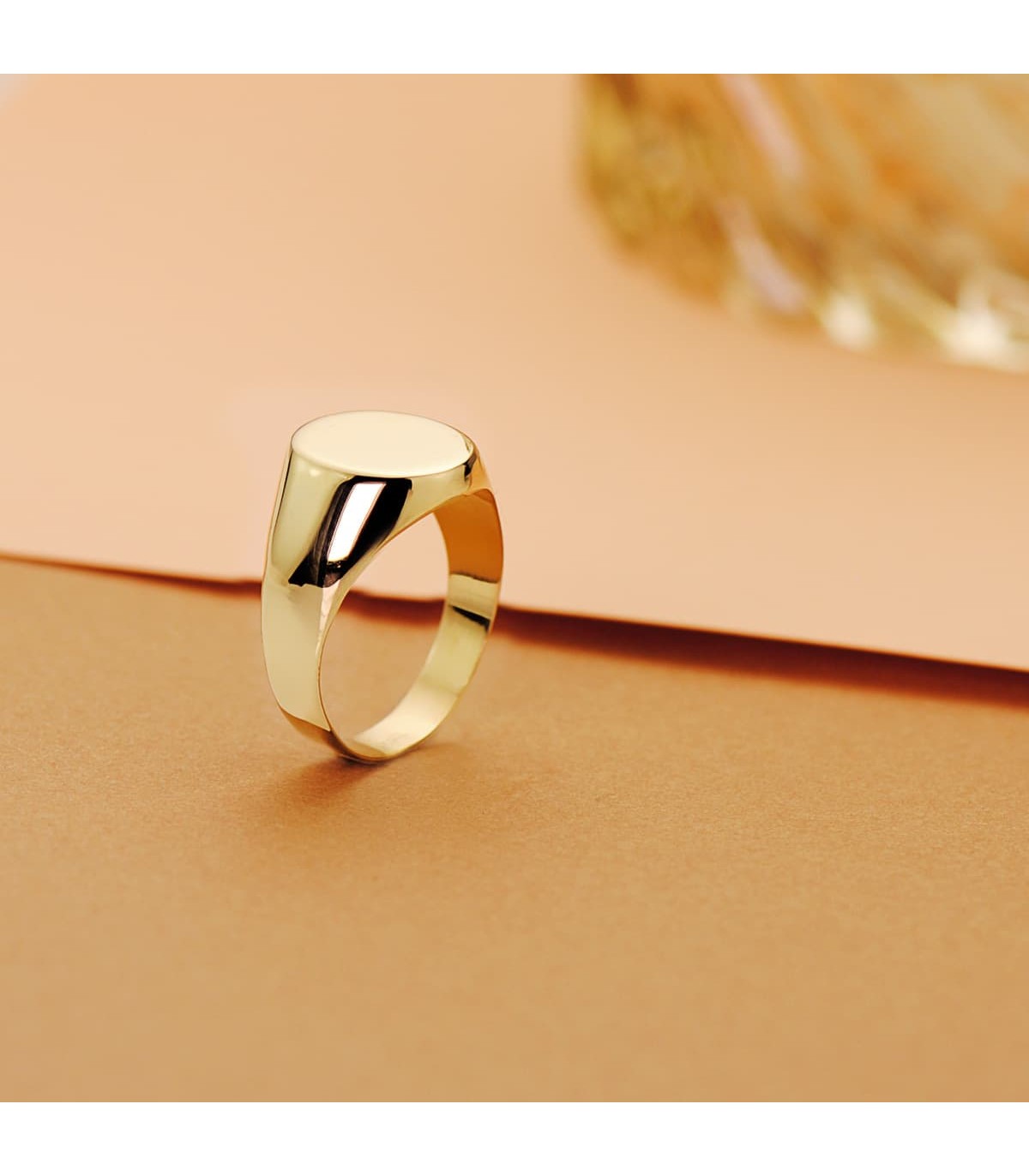 Bague Chevalière Or 18K Ovale - bague personnalisée - Chevalières femmes