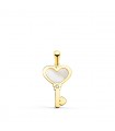 Ciondolo Chiave Cuore Madreperla oro 18kt 18mm