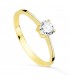 Anillo Solitario Circonita Oro Amarillo 18K , ANILLO DE COMPROMISO