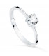 Anello solitario zircone oro bianco 18kt, ideale proposta di matrimonio