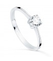 Bague Solitaire Zircon Or Blanc 18K