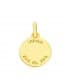 colgante horóscopo Virgo tallado 13mm medalla signo del zodiaco oro amarillo 18k