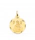 Medalla Virgen de África Oro 18K 22mm Tallada - colgante religioso - grabado