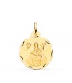 Médaille Vierge Afrique Or 18K 22mm Facettée
