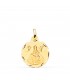 Médaille Vierge Afrique Or 18K 18mm Facettée
