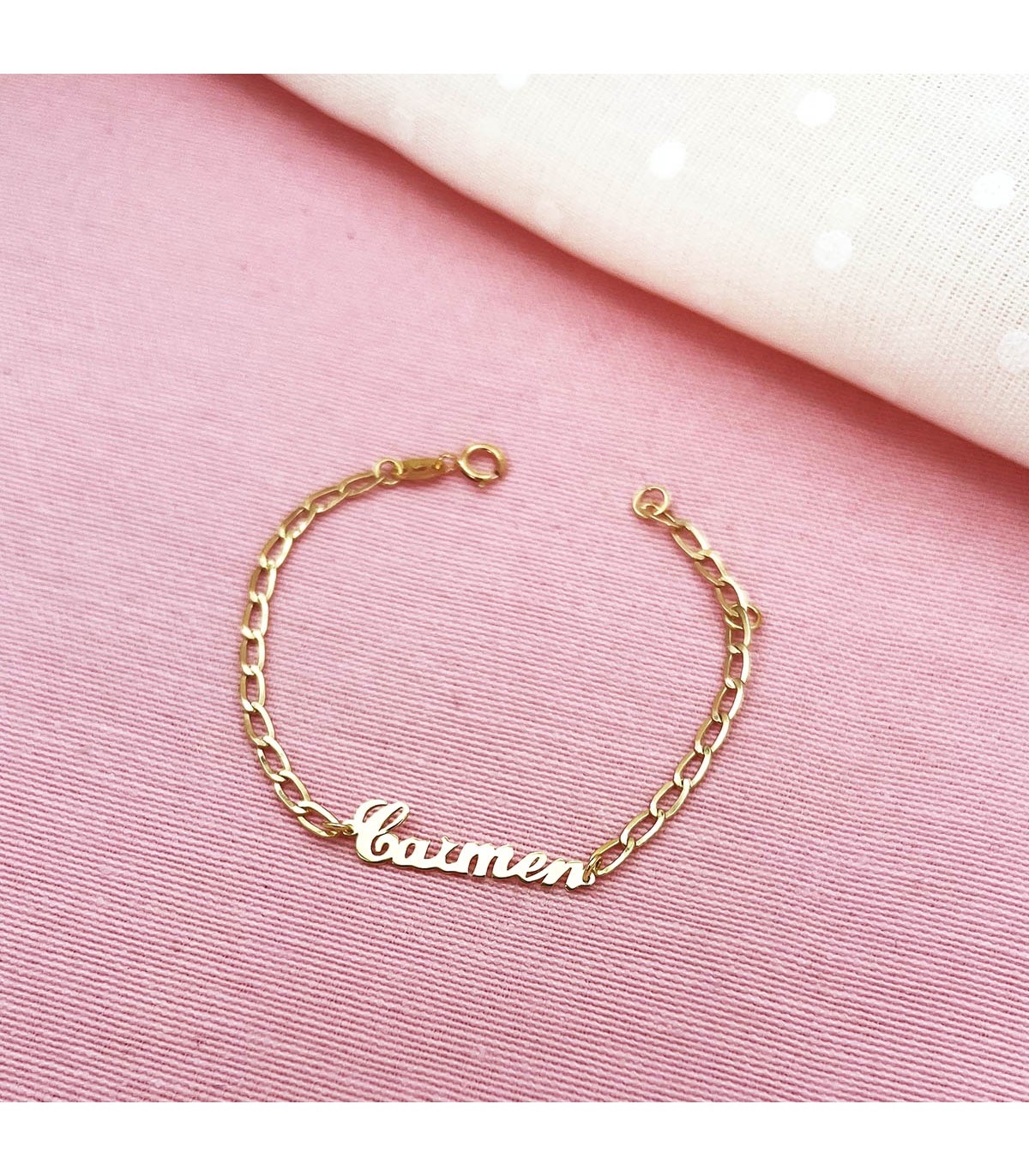 Pulsera bebé Oro amarillo 18K Nombre personalizable