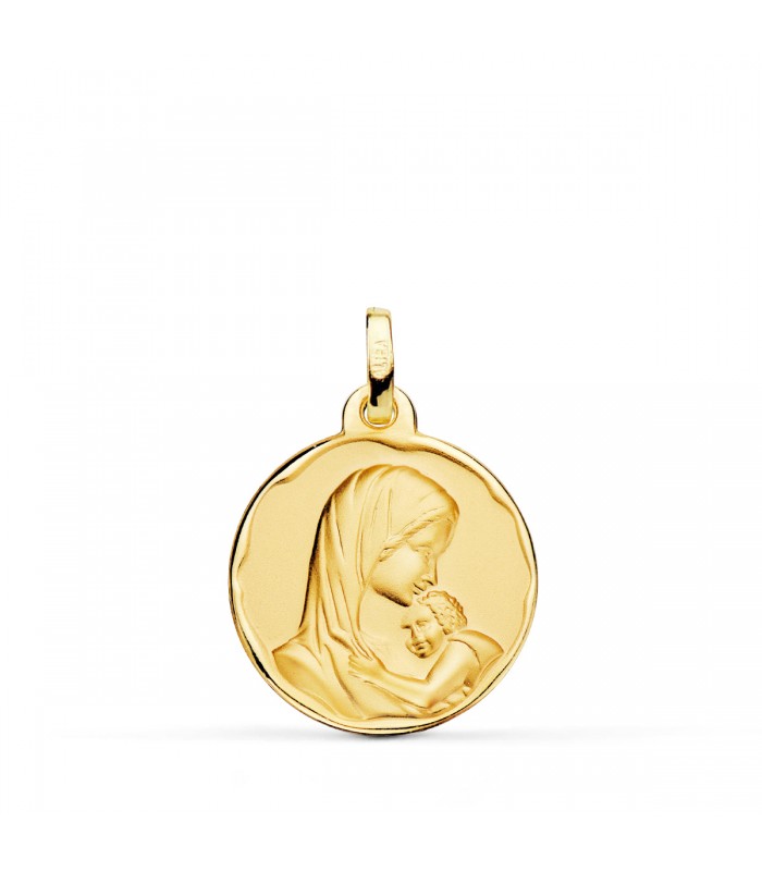 Medalla Virgen Dulce Madre Oro 18k 18mm Regalo nacimiento bebé bautizo