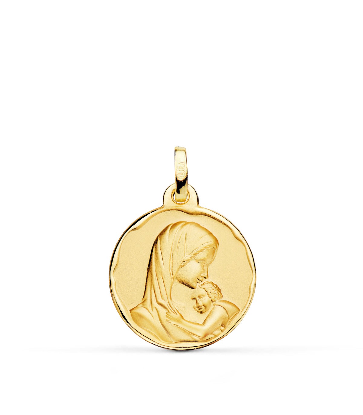 Medalla Virgen Dulce Madre Oro 18k 18mm Regalo nacimiento bebé bautizo