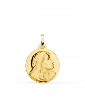 Medalla Virgen María 18 Ktes 18mm
