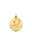 Médaille Vierge Divine Tendresse Or 18K 18 mm