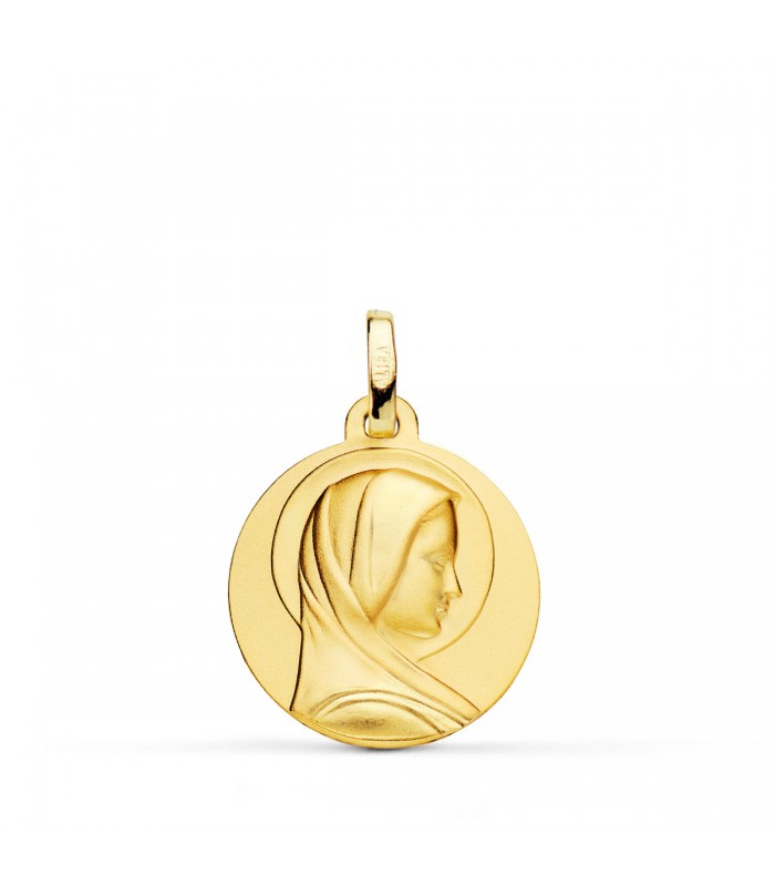 Médaille Vierge Marie au voile Or 18K 18mm