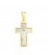 Croix nacre or jaune 18 K | Pendentifs croix baptême, communion ou confirmation