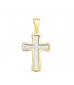 Cruz nacar oro amarillo 18 Ktes 18mm