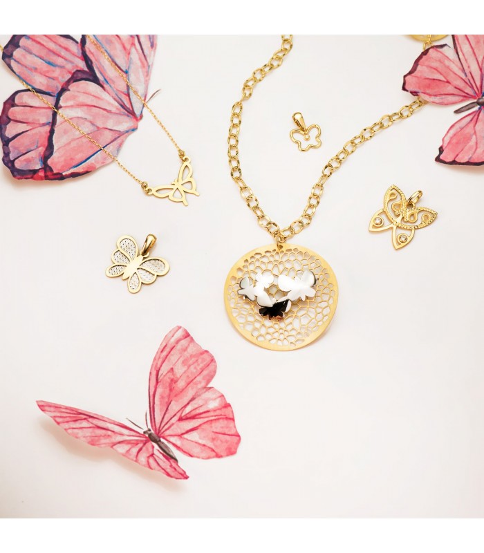 Collar oro mariposas Sweet butterfly